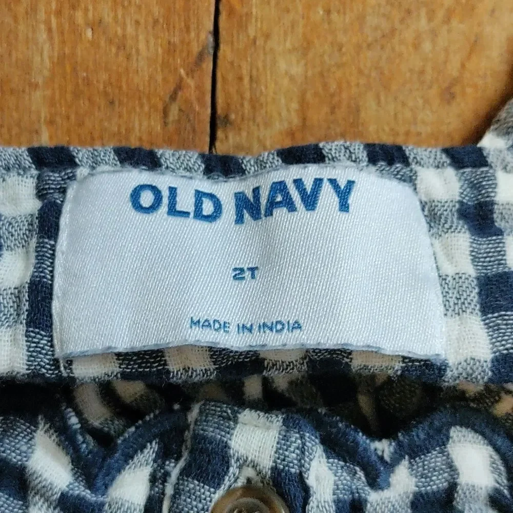 Old Navy Tank Top 2T Blue Gingham Cotton Spring Summer Boho